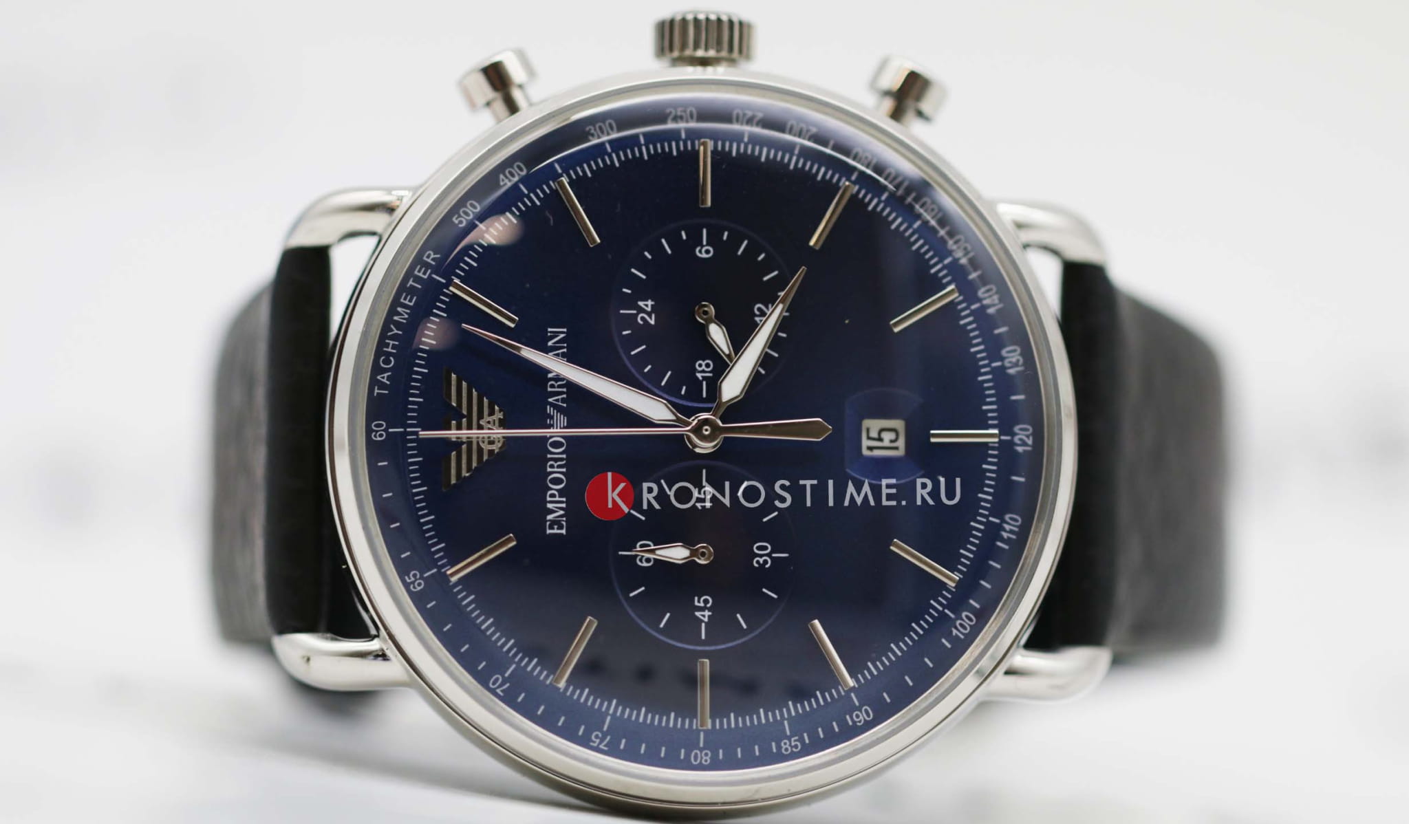 Emporio Armani Emporio Armani AR11105,  италия мужские часы на браслете кожаный боковой вид